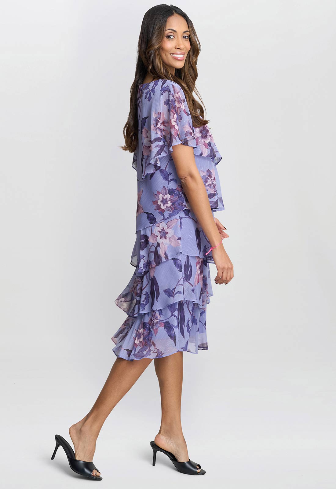 Gina Bacconi Perri Mollie Chiffon Dress with Beaded Edge