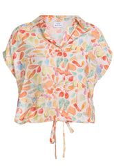 Gina Bacconi Pink Floral Faith Tie Waist Shirt