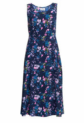 Gina Bacconi Navy Flo Floral Jersey Dress
