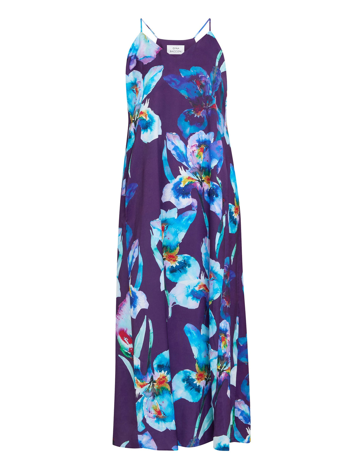 Gina Bacconi Navy Genny Floral Print Maxi Dress