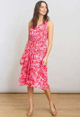 Gina Bacconi PINK Tasha Printed Chiffon Dress