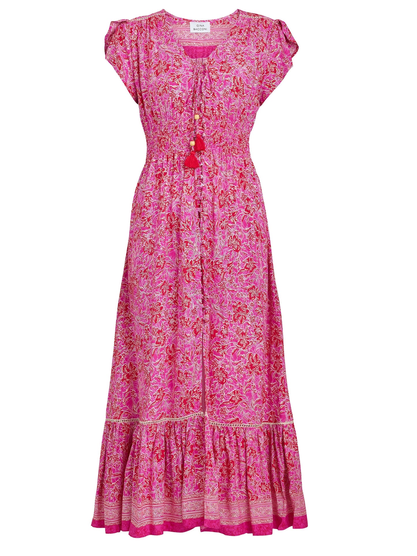 Gina Bacconi Pink Gabi Button Down Dress