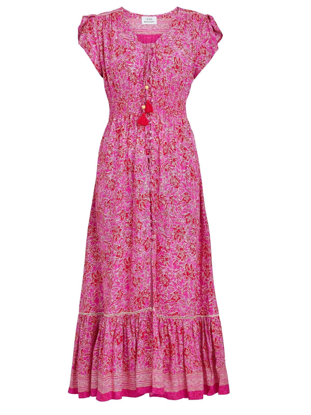 Gina Bacconi Pink Gabi Button Down Dress