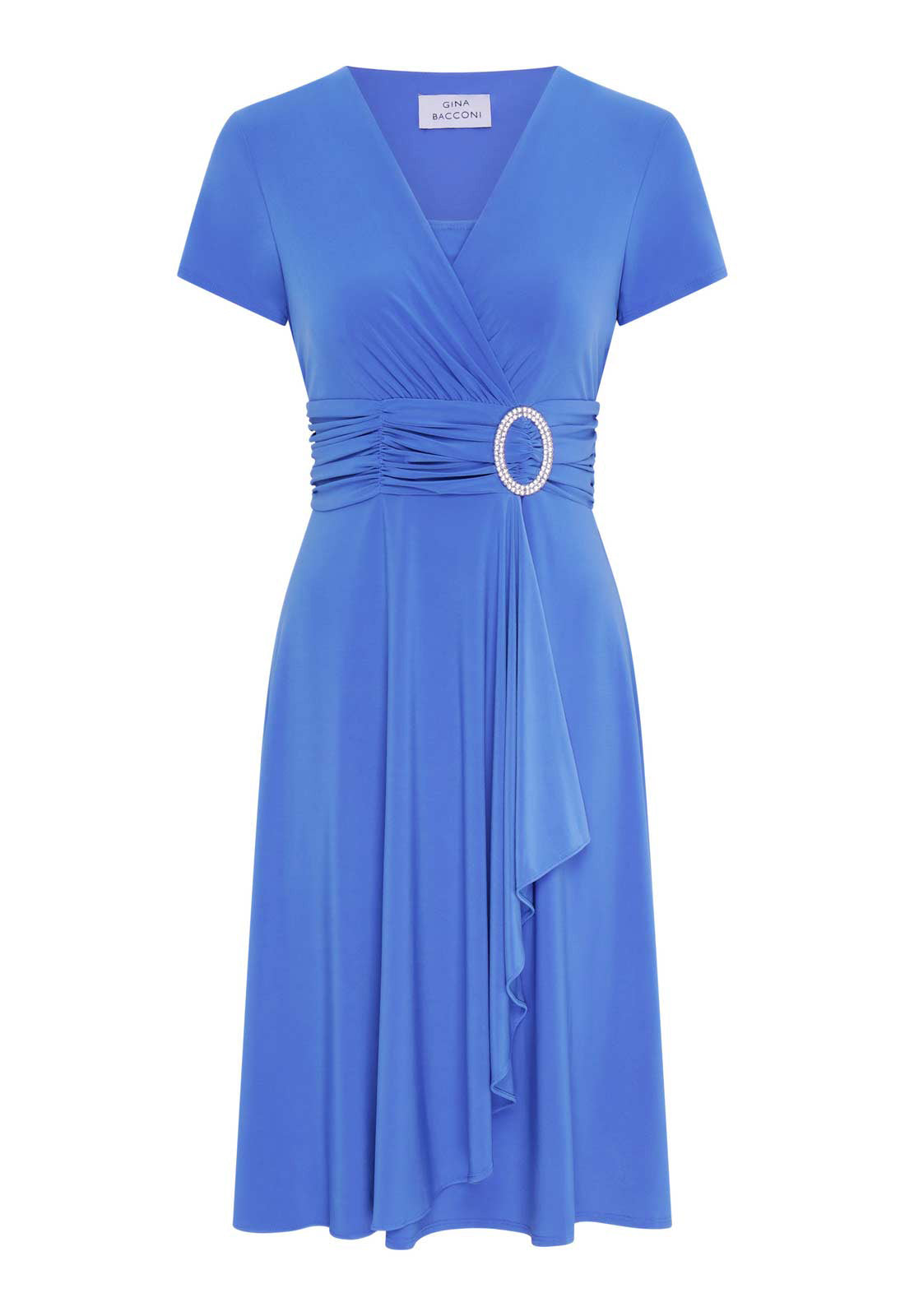 Gina Bacconi PERRI Deborah Jersey Dress With Diamonte Trim