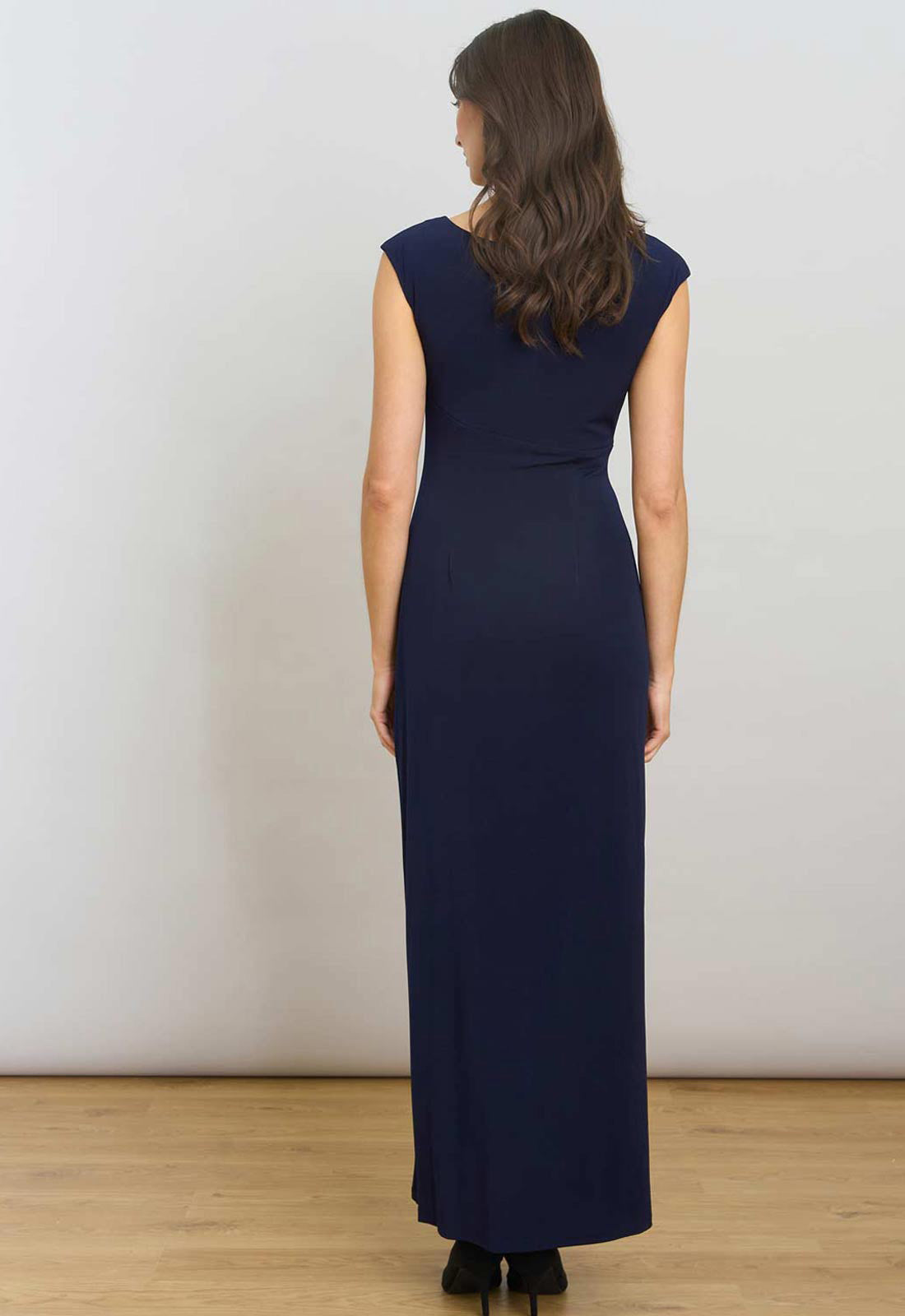 Gina Bacconi NAVY Eileen Wrap Maxi Dress