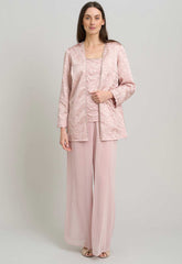 Gina Bacconi PINK Lorriane 3 Piece Jacquard Trouser Suit