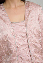 Gina Bacconi PINK Lorriane 3 Piece Jacquard Trouser Suit