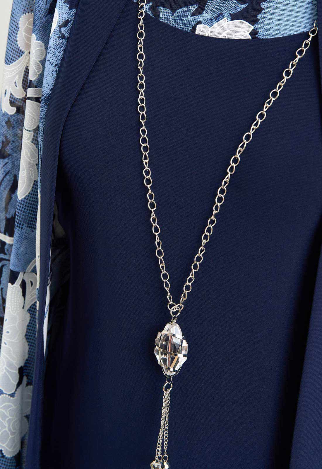 Gina Bacconi NAVY Lidiya Printed Dress And Jacket