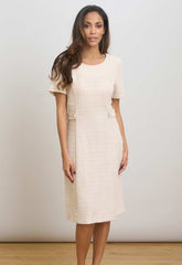 Gina Bacconi PINK Nara Boucle A Line Dress