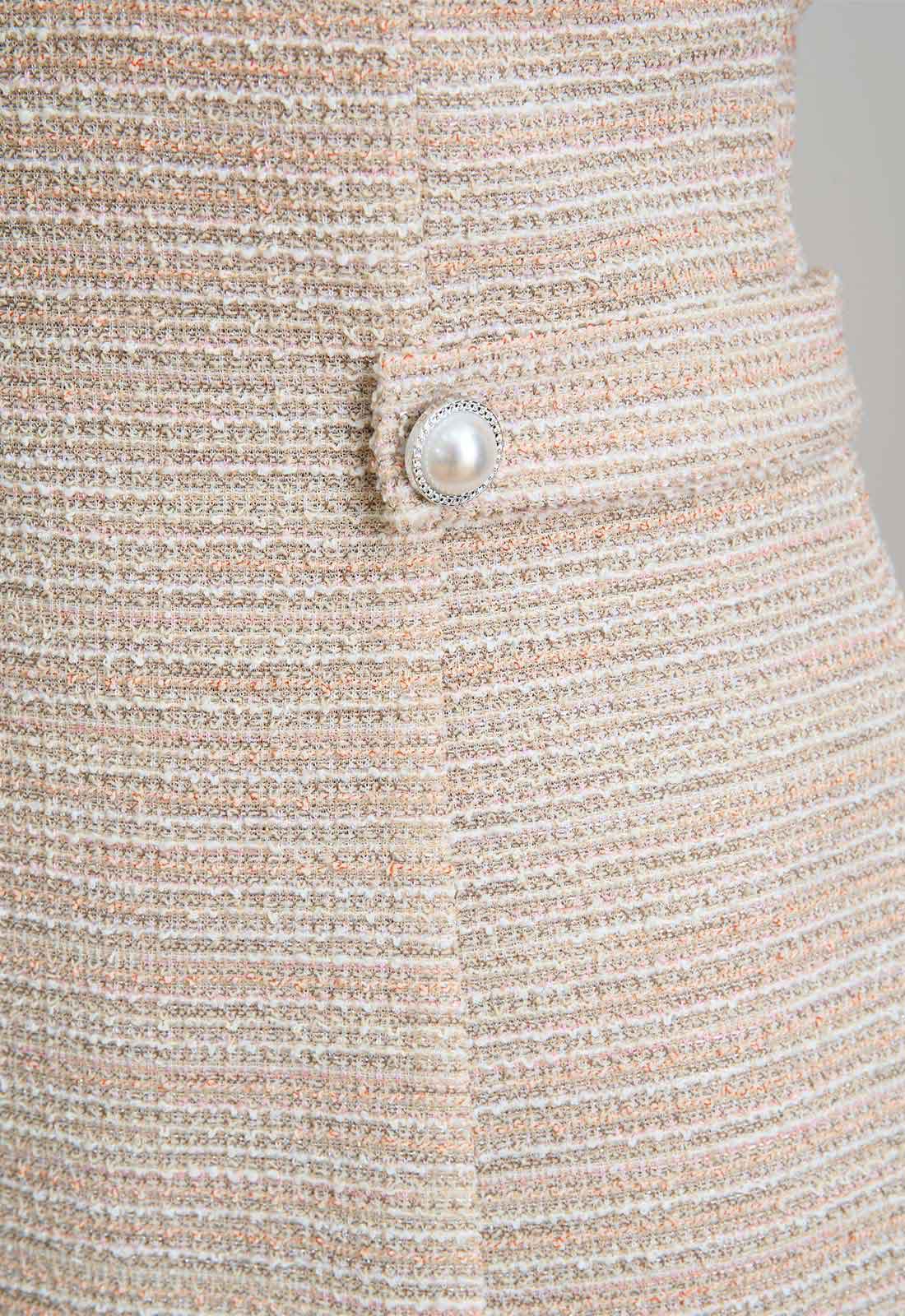 Gina Bacconi PINK Nara Boucle A Line Dress