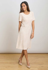 Gina Bacconi PINK Nara Boucle A Line Dress