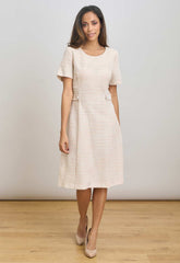 Gina Bacconi PINK Nara Boucle A Line Dress