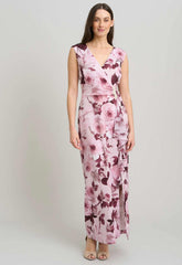 Gina Bacconi ROSE Perla Stretch Floral Diamante Trim Maxi Dress