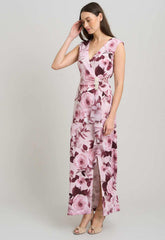 Gina Bacconi ROSE Perla Stretch Floral Diamante Trim Maxi Dress