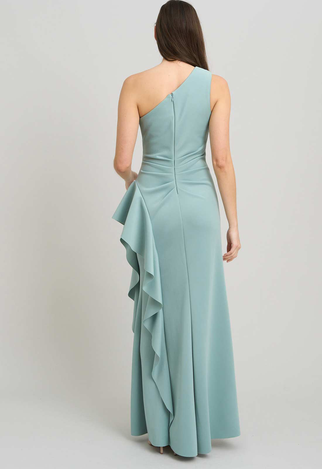 Gina Bacconi SAGE Darby One Shoulder Frill Dress