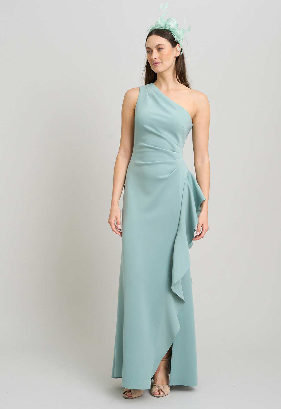 Gina Bacconi SAGE Darby One Shoulder Frill Dress