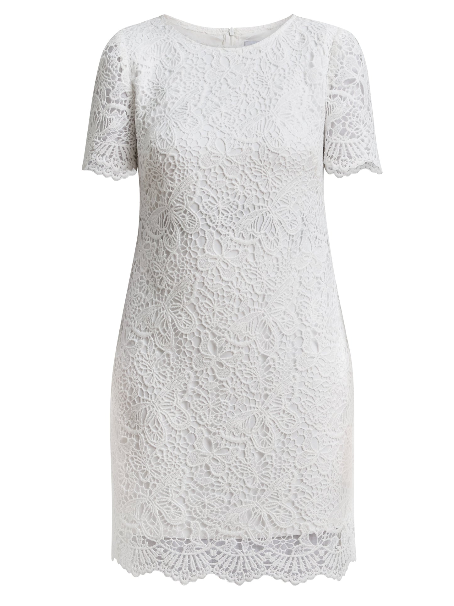 Gina Bacconi WHITE Reid Lace Shift Dress