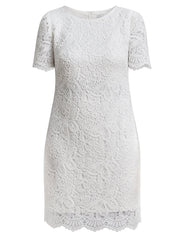 Gina Bacconi WHITE Reid Lace Shift Dress