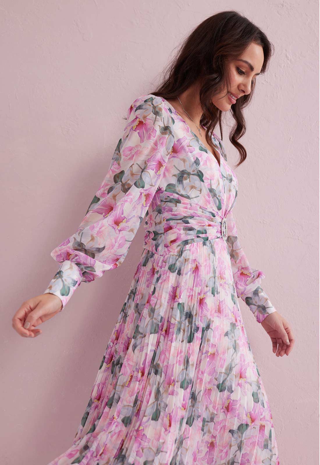 Samantha Jane Pink Serene Floral Print Dress