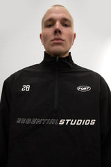 NYLON GRAPHIC PRINT QUARTER-ZIP PULLOVER