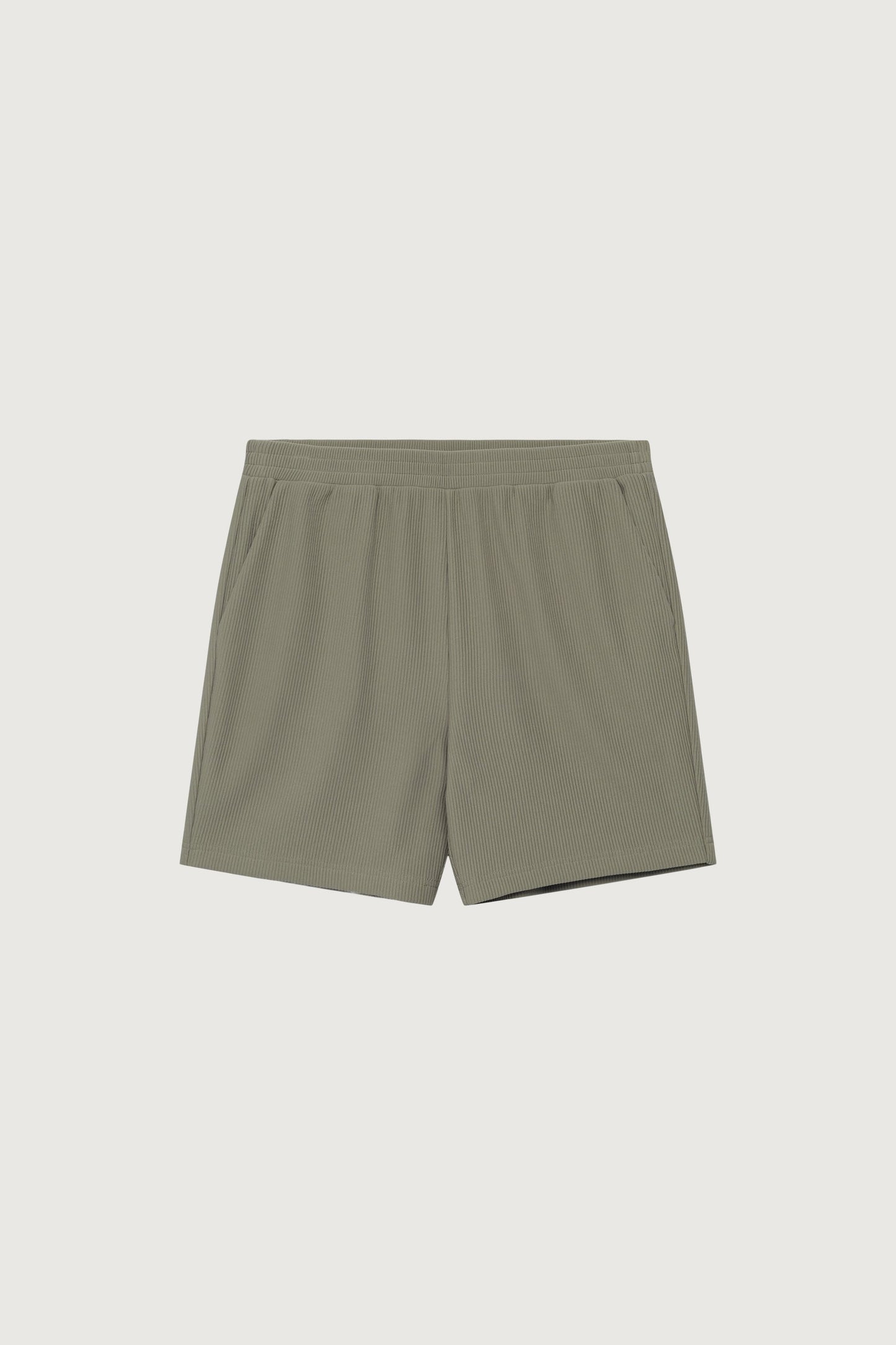 RIBBED ELASTIC WAIST SHORT