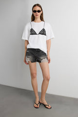 VINTAGE SHREDDED DENIM SHORT
