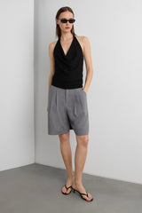 PLEATED CHINO SHORT