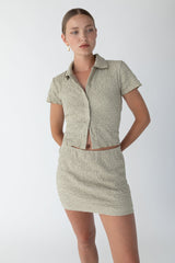 CRINKLE MINI SKIRT