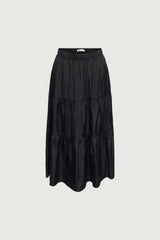 TIERED NYLON MIDI SKIRT