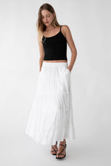 TIERED MIDI SKIRT