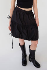 TIERED BOW MINI SKIRT
