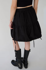 TIERED BOW MINI SKIRT