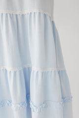 TIERED LACE TRIM MAXI SKIRT