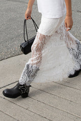 SHEER LAYERED LACE MAXI SKIRT
