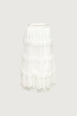 SHEER LAYERED LACE MAXI SKIRT