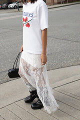 SHEER LAYERED LACE MAXI SKIRT