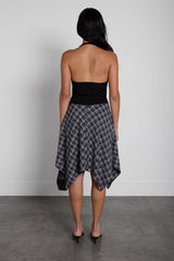TARTAN PRINT A-LINE MIDI SKIRT