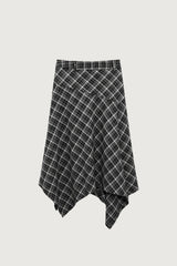 TARTAN PRINT A-LINE MIDI SKIRT