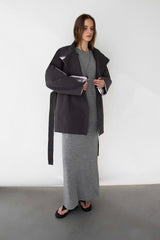 TEXTURED DRAWSTRING MAXI SKIRT