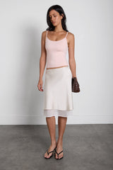LAYERED SHEER HEM SLIP SKIRT