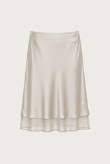 LAYERED SHEER HEM SLIP SKIRT