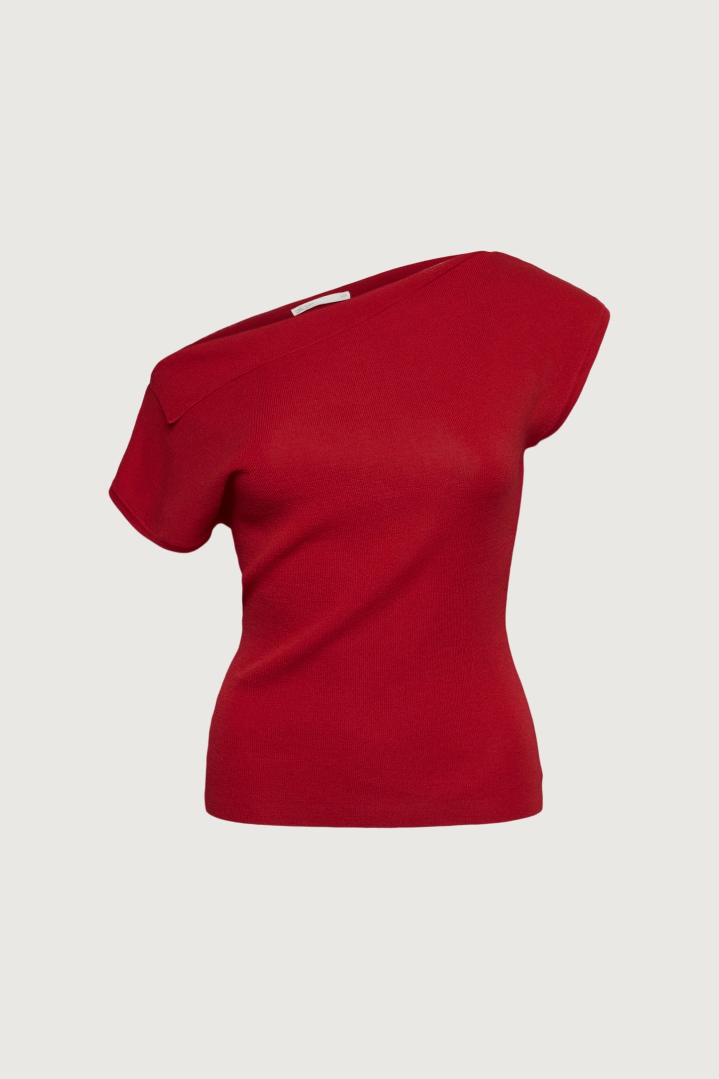 ASYMMETRICAL OFF THE SHOULDER CAP SLEEVE SWEATER