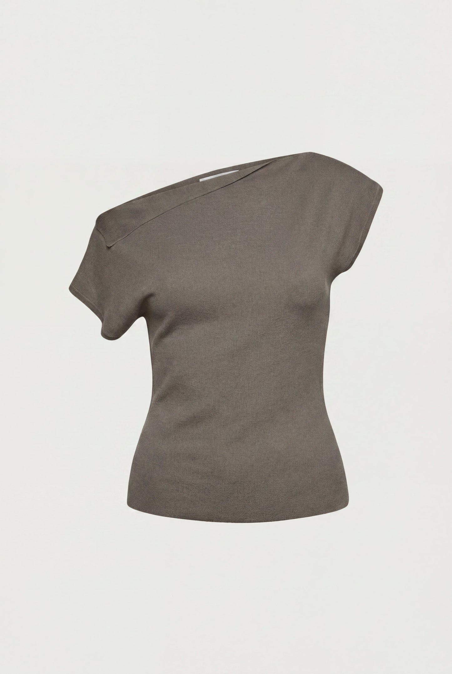 ASYMMETRICAL OFF THE SHOULDER CAP SLEEVE SWEATER