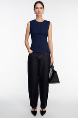 BUTTON FRONT KNIT SLEEVELESS VEST