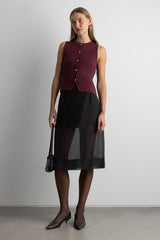 SLEEVELESS KNIT VEST WITH BUTTONS