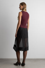 SLEEVELESS KNIT VEST WITH BUTTONS
