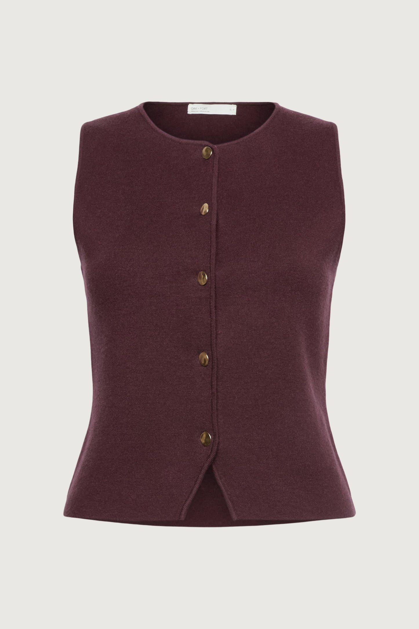 SLEEVELESS KNIT VEST WITH BUTTONS