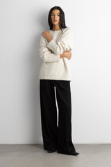 BRUSHED ALPACA OVERSIZED CREWNECK SWEATER
