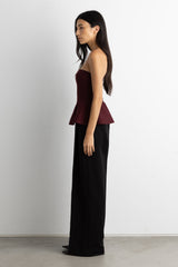 KNIT PEPLUM TUBE TOP