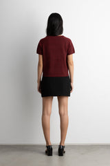 SHORT SLEEVE HEART SWEATER